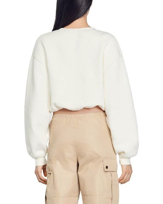 Sandro White Jiya Sweatshirt