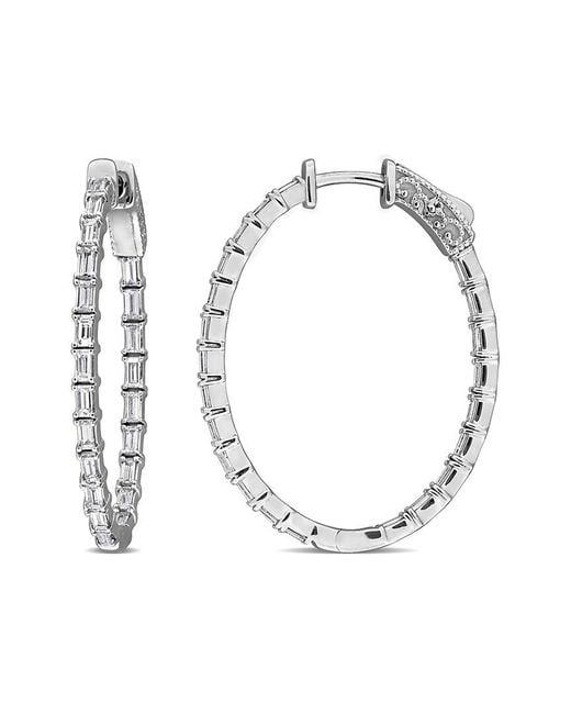Rina Limor White 14k 1.76 Ct. Tw. Diamond Hoop Earrings