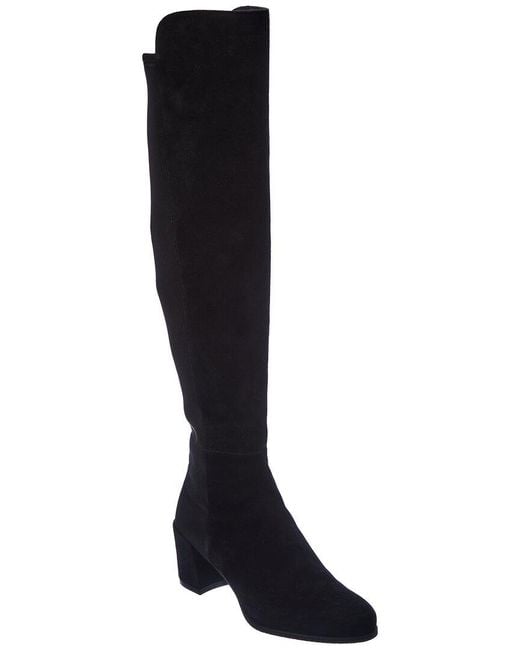 Stuart Weitzman City Block Suede Knee-high Boot in Black | Lyst