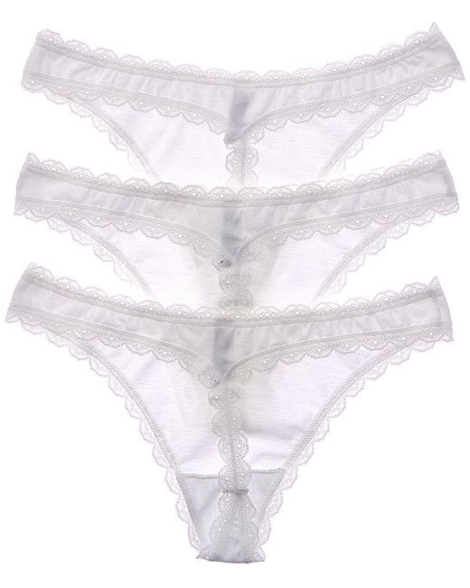 Wacoal White B.Tempt'D By 3Pk Inspired Eyelet Thong