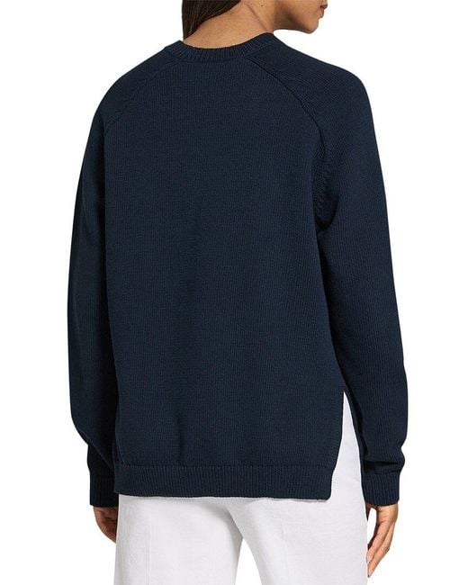 Theory Blue Relaxed Crewneck Sweater