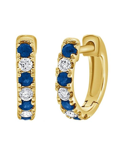 Sabrina Designs Metallic 14k 0.34 Ct. Tw. Diamond & Sapphire Huggie Earrings