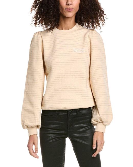 Ganni Puff Sleeve Sweatshirt in Black | Lyst