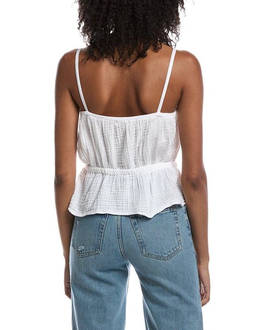 Michael Stars Blue Emelie Waist Tie Tank Top
