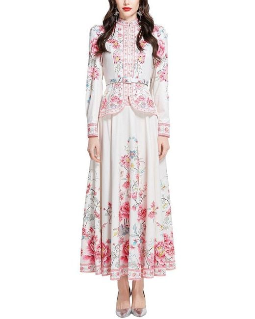 Kaimilan Red 2Pc Shirt & Maxi Skirt Set