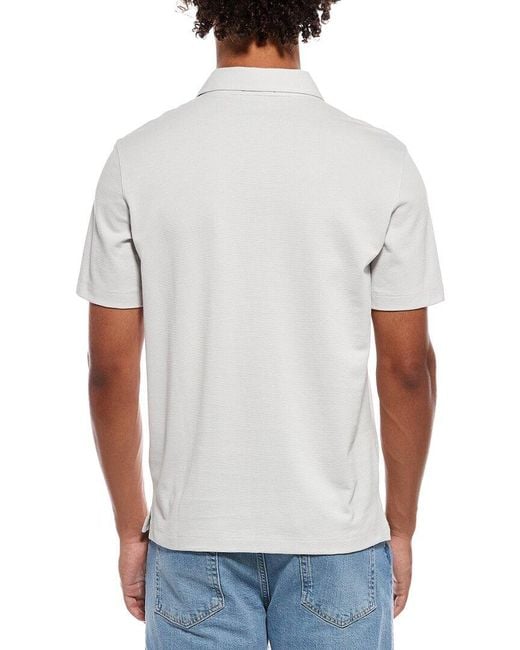 Theory White Textured Polo Shirt for men