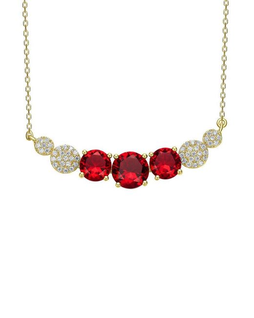 Genevive Jewelry Red 14k Over Silver Necklace