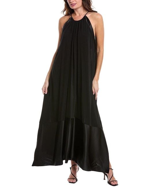 Max Mara Black Samaria Silk-Trim Maxi Dress