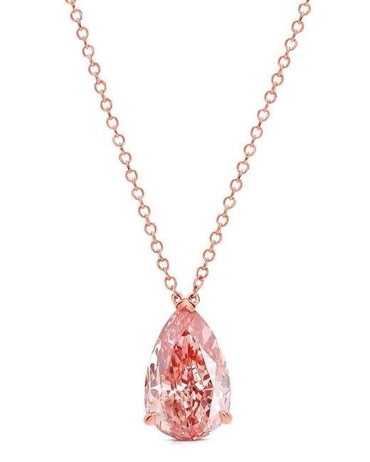 Amairah Metallic 14K Rose 1.00 Ct. Tw. Lab-Grown Diamond Solitaire Pendant Necklace