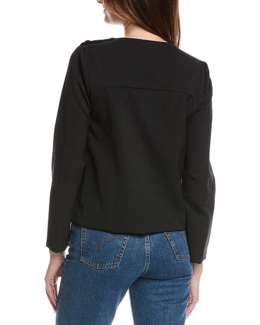 Rebecca Taylor Black Mod Suiting Blouse