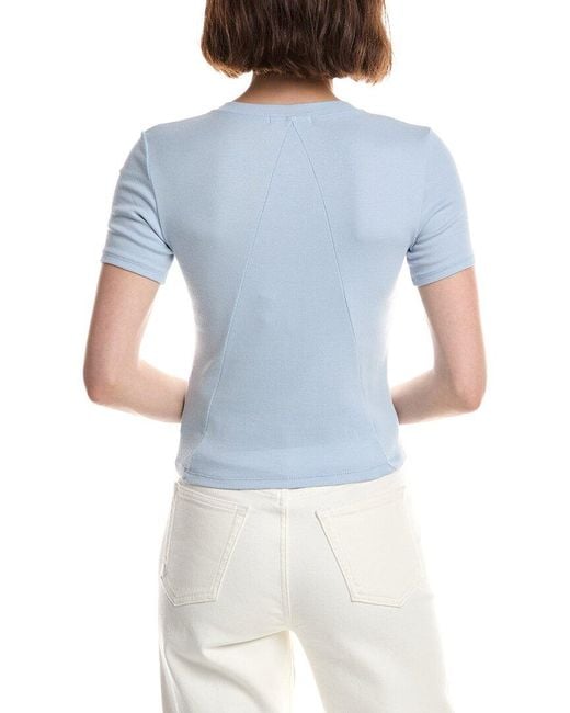 Rag & Bone Blue Essie Rib Button Top