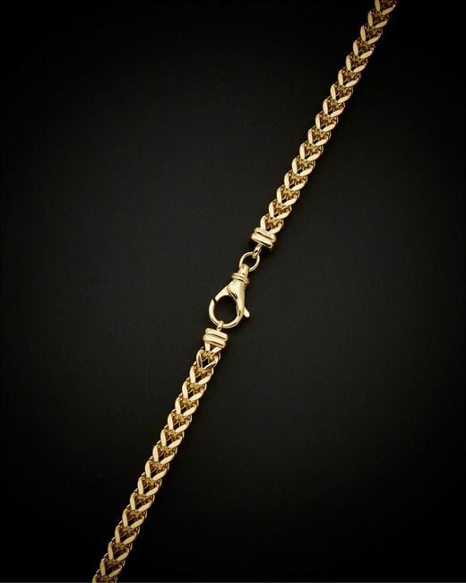 Italian Gold Black 14k Franco Link Necklace