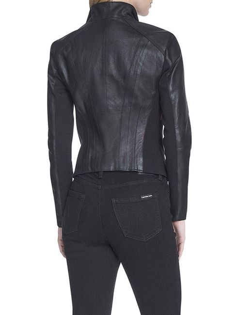 Andrew Marc Black Felix Leather Coat
