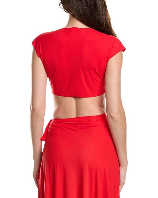 Commando Red Classic Wrap Cover-Up Crop Top