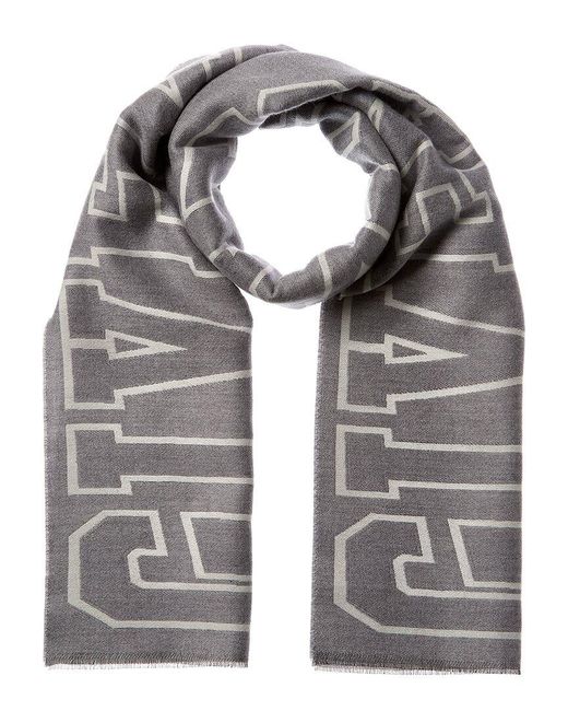 Givenchy Gray College Wool & Silk-blend Scarf Muffler for men