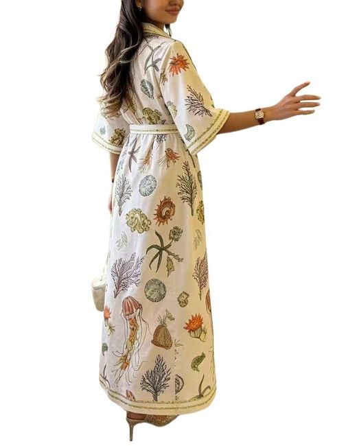 AMINA GLAM Metallic Linen-Blend Maxi Dress