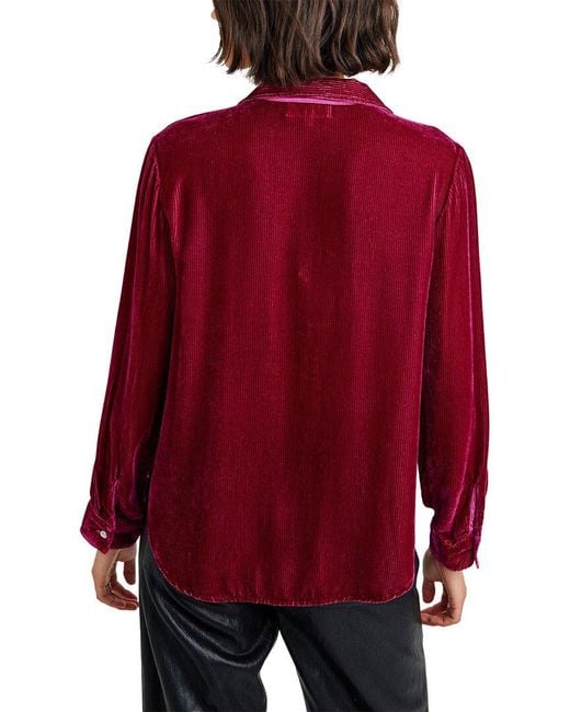 Bella Dahl Red Silk-Blend Shirt