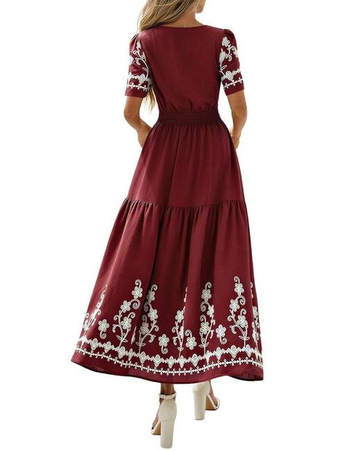 AMINA GLAM Red Maxi Dress