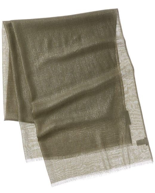 Brunello Cucinelli Green Cashmere & Silk-Blend Scarf