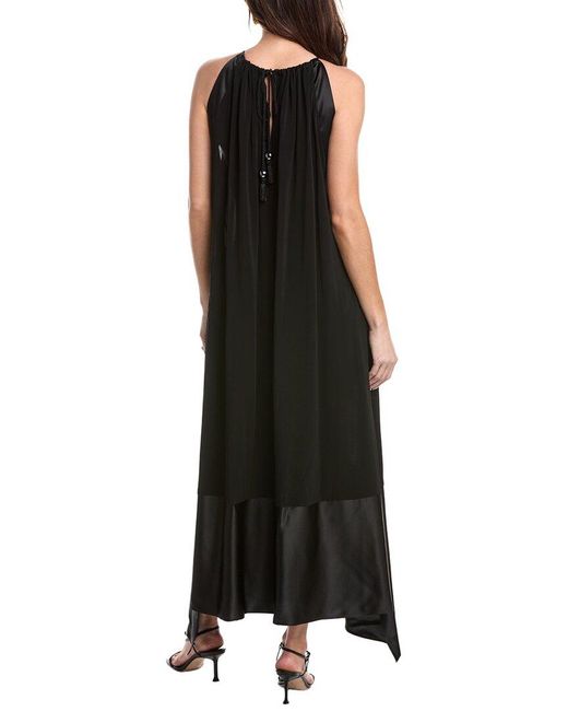 Max Mara Black Samaria Silk-Trim Maxi Dress