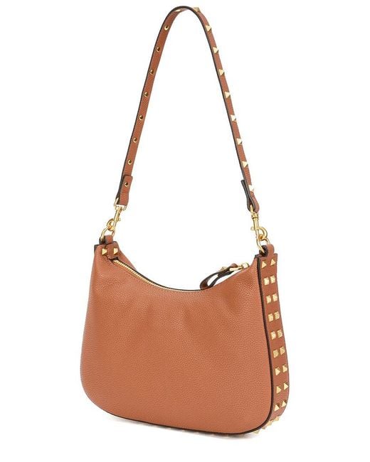 Tiffany & Fred Paris Brown Top-grain Leather Studded Crossbody