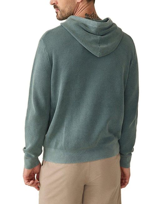 Faherty Brand Green Sunwashed Sweater Hoodie for men