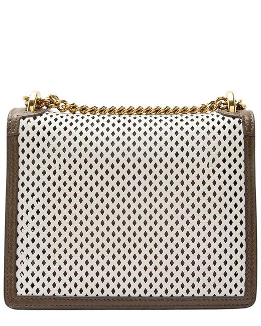 Fendi Metallic Perforated Leather Kan U Small Shoulder Bag (authentic Pre-loved)