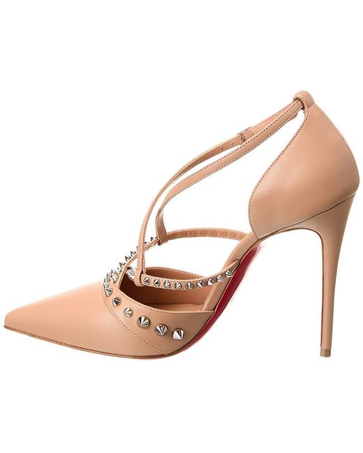 Christian Louboutin Pink Tatooshka Spikes Ankle-Strap Pumps