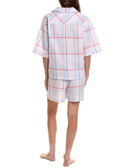 Hue White 2pc Seersucker Pajama Set