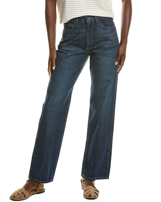 Rag & Bone Blue Shannon High-rise Grafton Relaxed Straight Full Length Jean