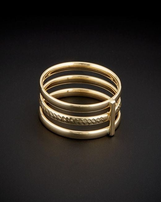 Italian Gold Black 14k Triple Band Ring