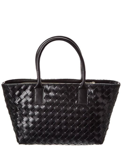 Isabella Rossetti Black Anya Hand-Woven Leather Satchel