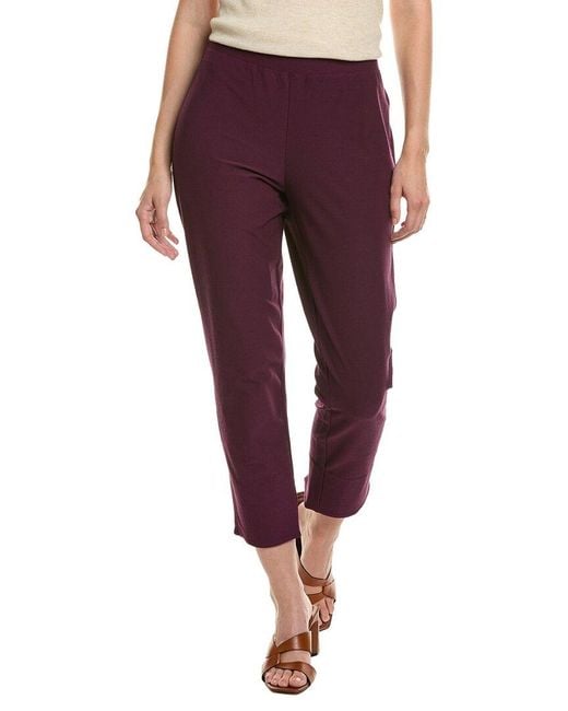 Eileen Fisher Purple Slim Crop Pant