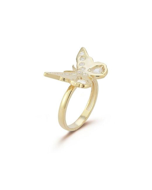 Sphera Milano White 14k Over Silver Cz Butterfly Ring