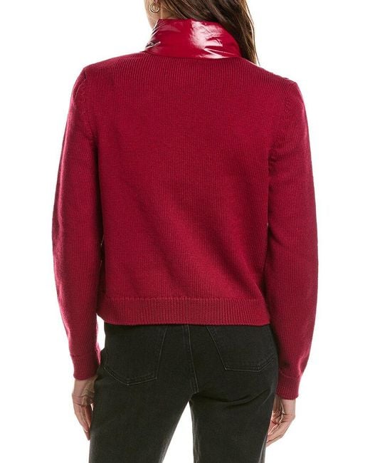 Moncler Red Wool Cardigan