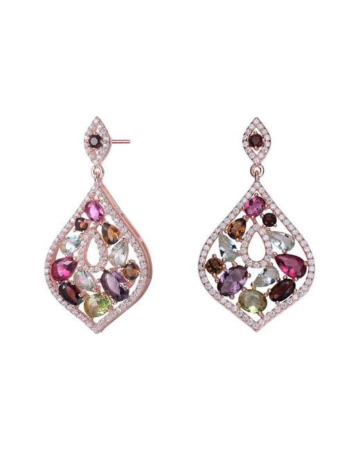 Rachel Glauber Pink 14k Rose Gold Vermeil Earrings
