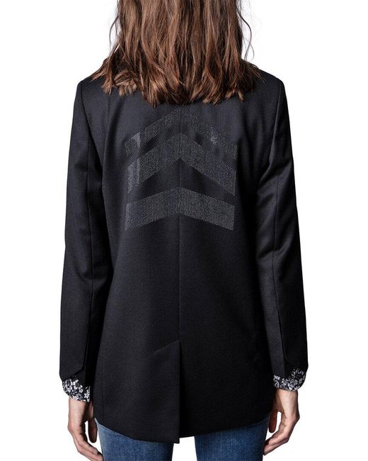 Zadig & Voltaire Viva Army Veste Wool Blazer in Black | Lyst