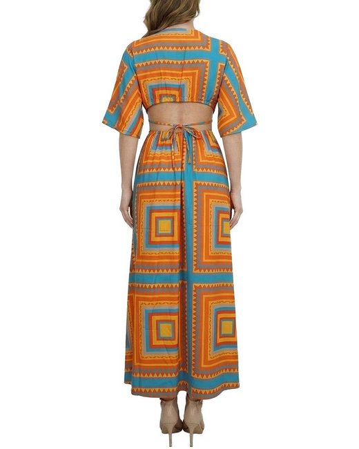 Nia Orange Midi Dress