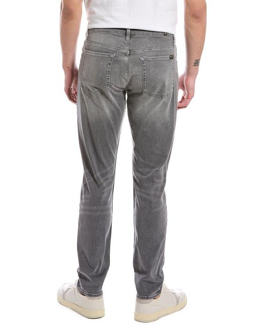 7 For All Mankind Gray Adrien Balsam Slim Tapered Jean for men