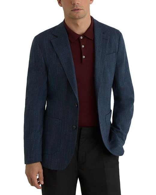 Reiss Blue Manci Notch Herring Formal Jacket for men