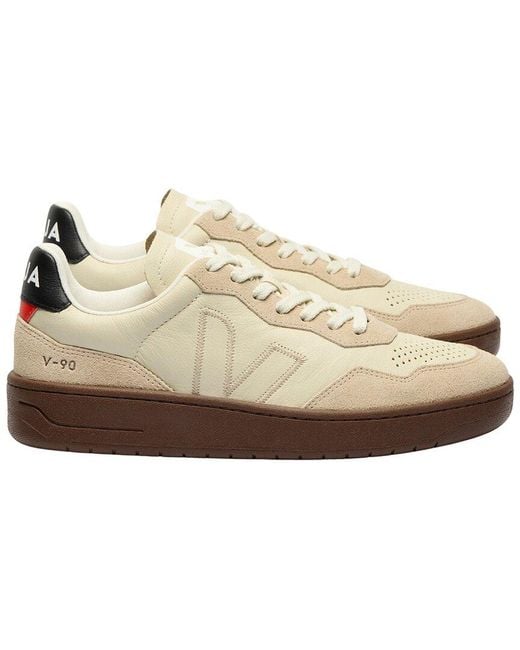 Veja Natural V-90 Leather & Suede Sneaker