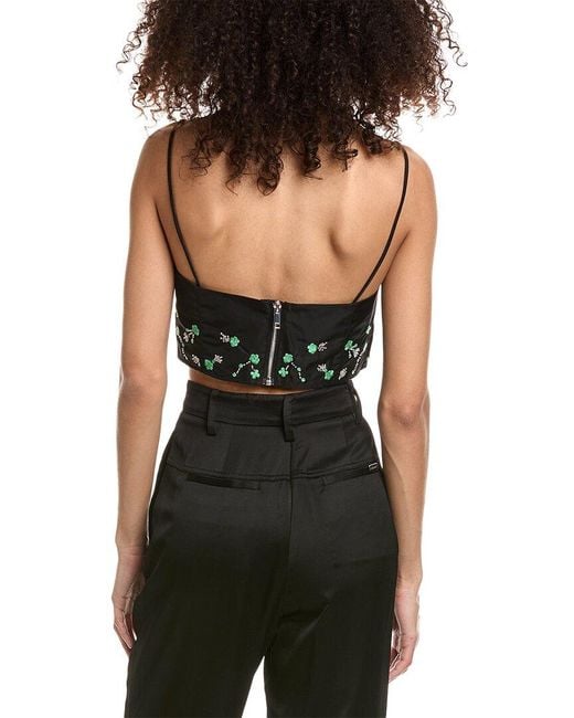 Ganni Black Embellished Bandeau Top