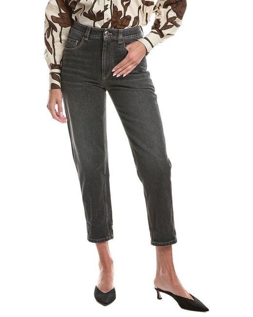 Brunello Cucinelli Black Dark Wash Straight Jean