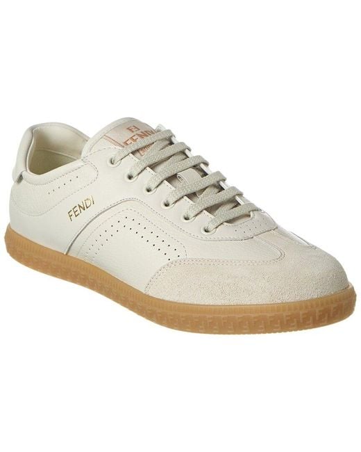 Fendi White Flair Leather Sneaker