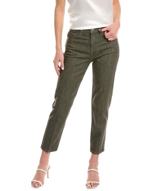 Theory Green Treeca Army Straight Crop Jean