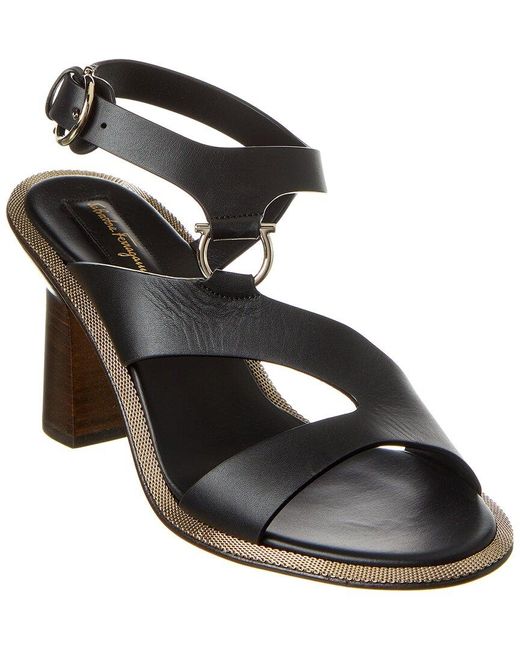 Ferragamo Black Mapi Leather Sandal