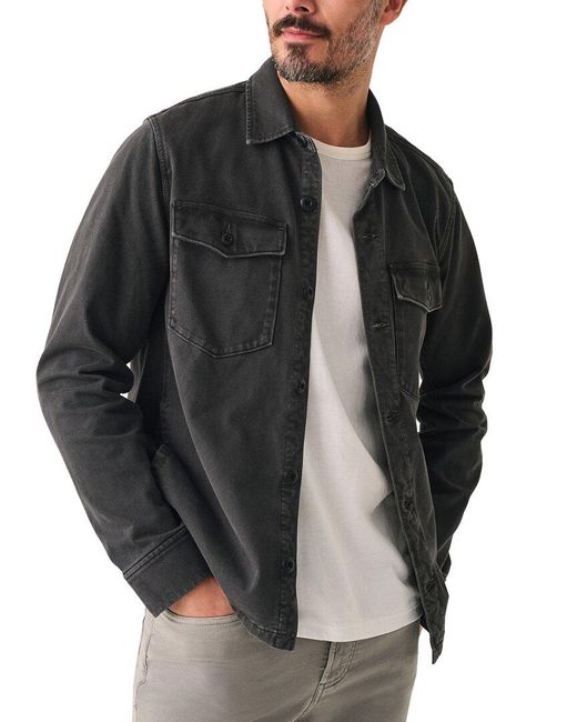 Faherty Brand Black Jersey Shirt Jacket for men