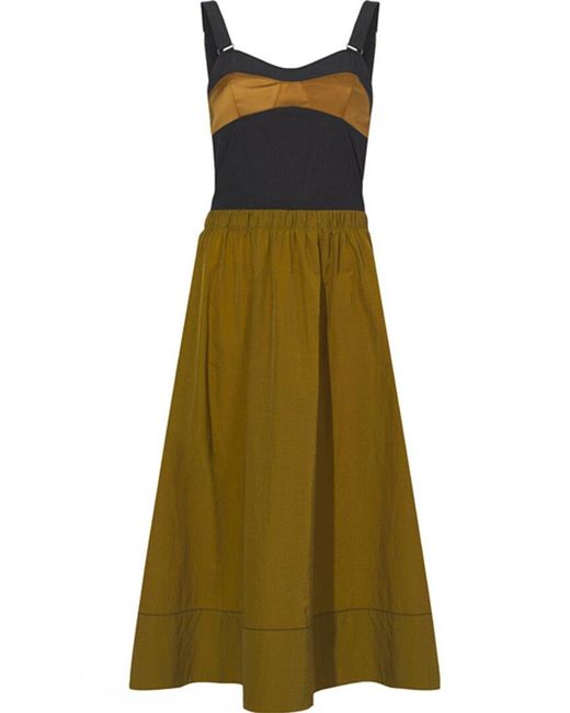 Proenza Schouler Green Nylon Bustier Maxi Dress