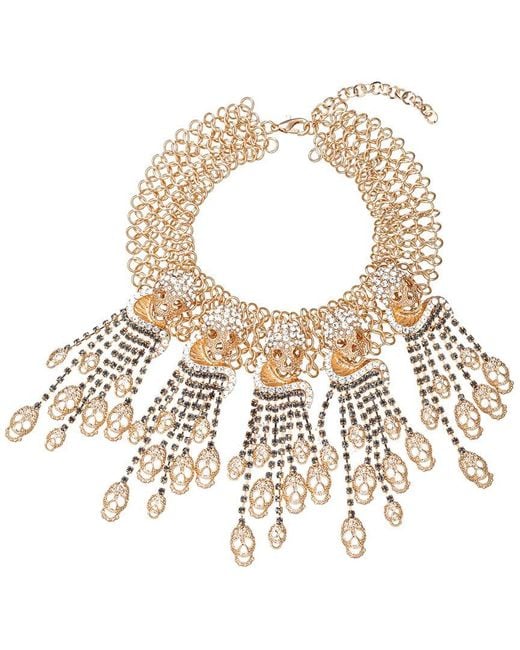 Eye Candy LA White The Luxe Collection Crystal Skull Necklace