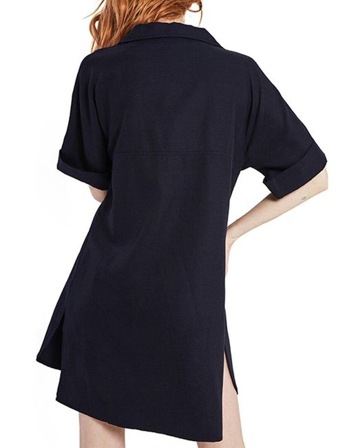 AG Jeans Blue Amanda Linen-blend Mini Dress